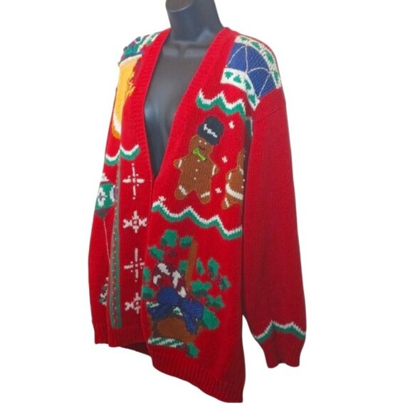 Jennifer Moore Unisex Ugly Christmas Cardigan Sweater size 2X - Picture 1 of 8